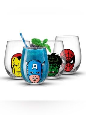 Marvel Heroes Stemless Drinking Glasses